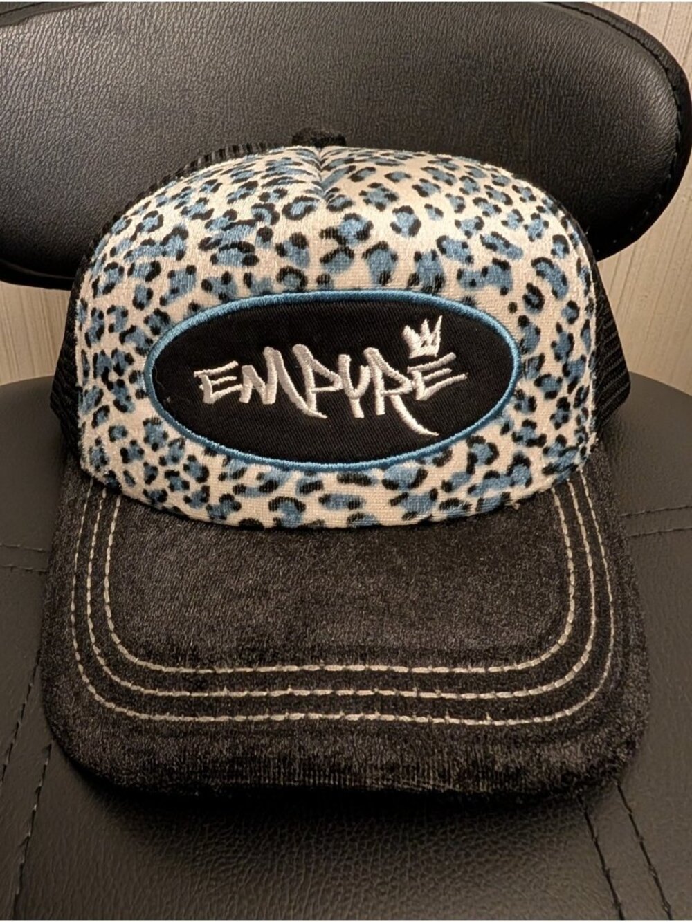 Empyre Jungle Black & Blue Velvet Trucker Hat